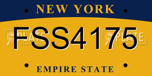 FSS4175 New York License Plate