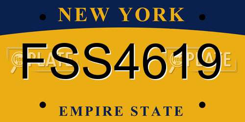 FSS4619 New York License Plate