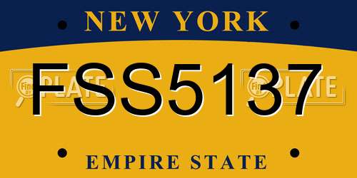 FSS5137 New York License Plate
