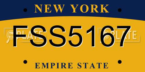 FSS5167 New York License Plate