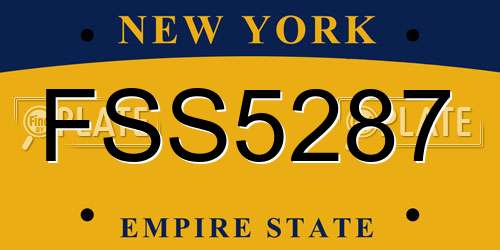 FSS5287 New York License Plate