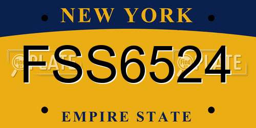 FSS6524 New York License Plate
