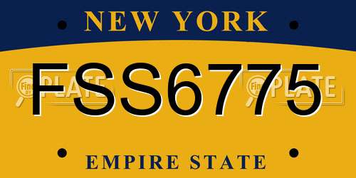 FSS6775 New York License Plate