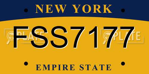 FSS7177 New York License Plate