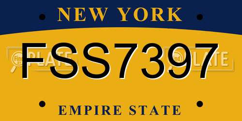 FSS7397 New York License Plate