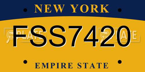 FSS7420 New York License Plate