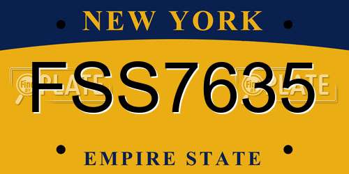 FSS7635 New York License Plate