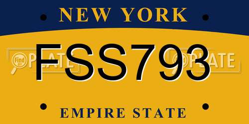 FSS793 New York License Plate