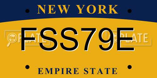 FSS79E New York License Plate