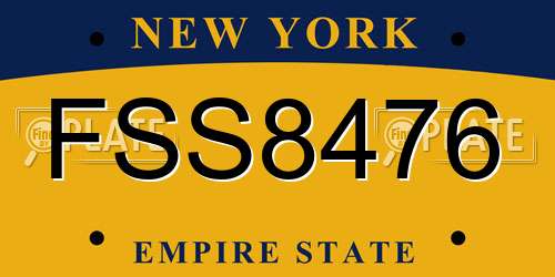 FSS8476 New York License Plate