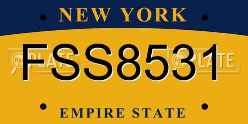 FSS8531 New York License Plate