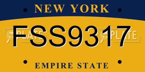 FSS9317 New York License Plate