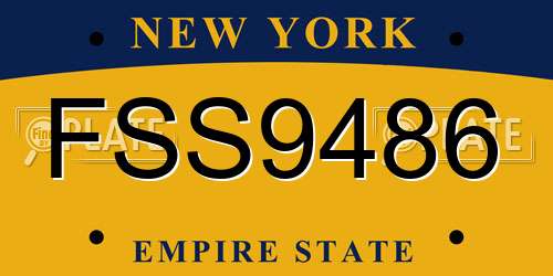 FSS9486 New York License Plate