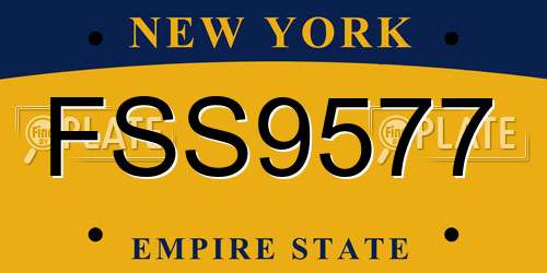 FSS9577 New York License Plate