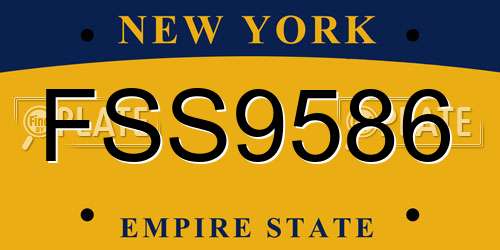 FSS9586 New York License Plate