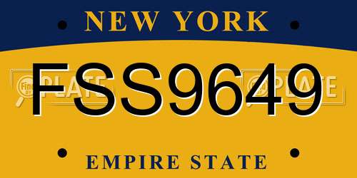 FSS9649 New York License Plate