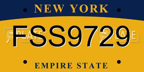 FSS9729 New York License Plate