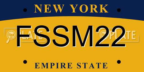 FSSM22 New York License Plate