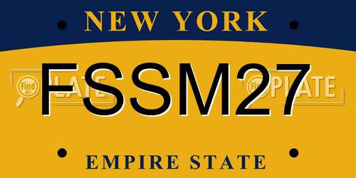 FSSM27 New York License Plate