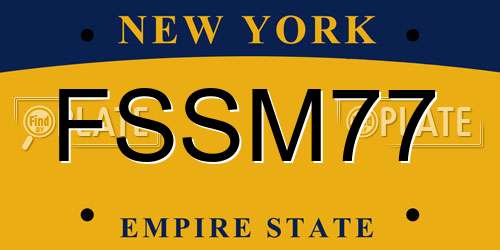FSSM77 New York License Plate