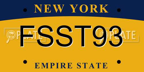 FSST93 New York License Plate