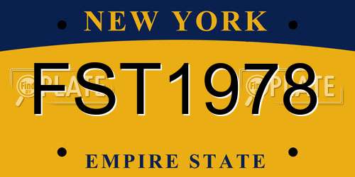 FST1978 New York License Plate