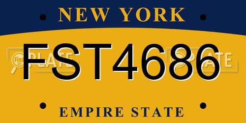 FST4686 New York License Plate