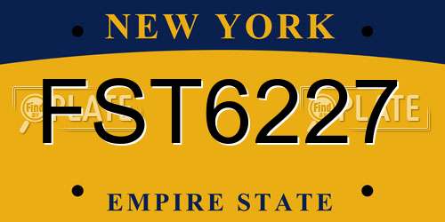FST6227 New York License Plate