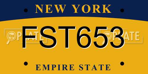 FST653 New York License Plate