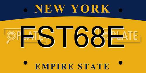 FST68E New York License Plate