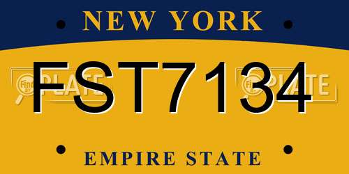 FST7134 New York License Plate