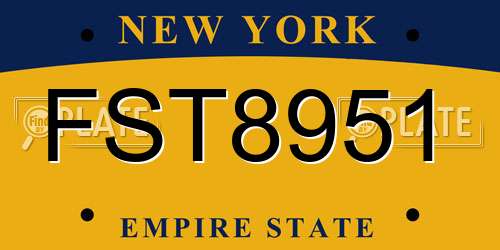 FST8951 New York License Plate