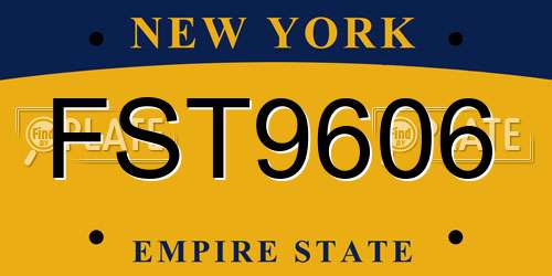 FST9606 New York License Plate