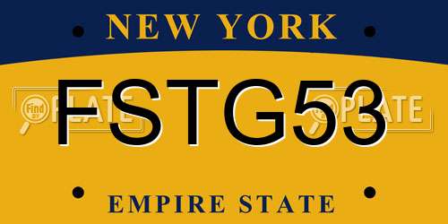 FSTG53 New York License Plate