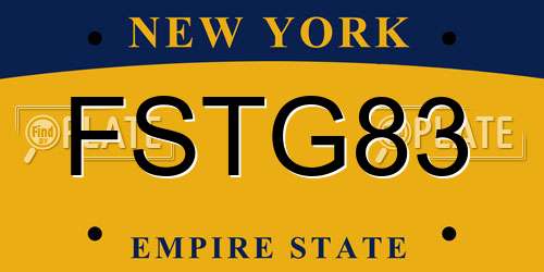 FSTG83 New York License Plate