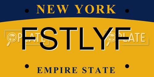 FSTLYF New York License Plate