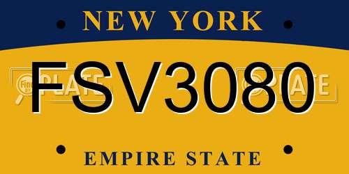 FSV3080 New York License Plate