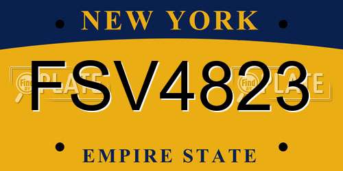 FSV4823 New York License Plate