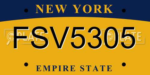 FSV5305 New York License Plate