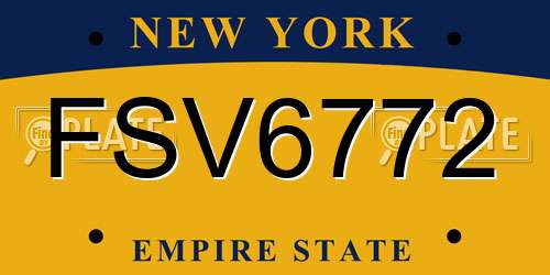 FSV6772 New York License Plate