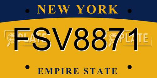 FSV8871 New York License Plate