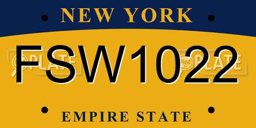 FSW1022 New York License Plate