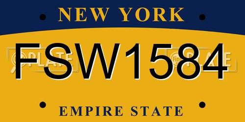 FSW1584 New York License Plate