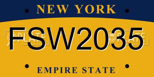 FSW2035 New York License Plate