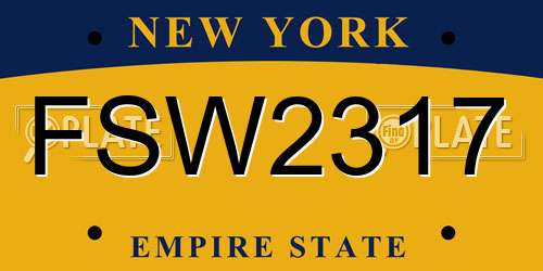 FSW2317 New York License Plate