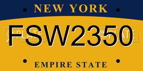FSW2350 New York License Plate