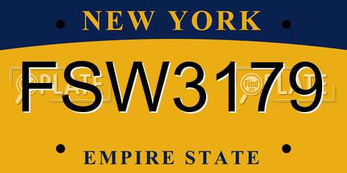 FSW3179 New York License Plate