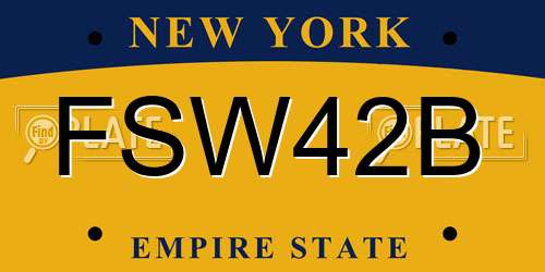 FSW42B New York License Plate