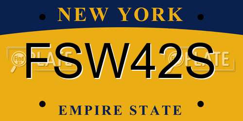 FSW42S New York License Plate
