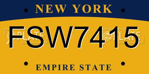 FSW7415 New York License Plate